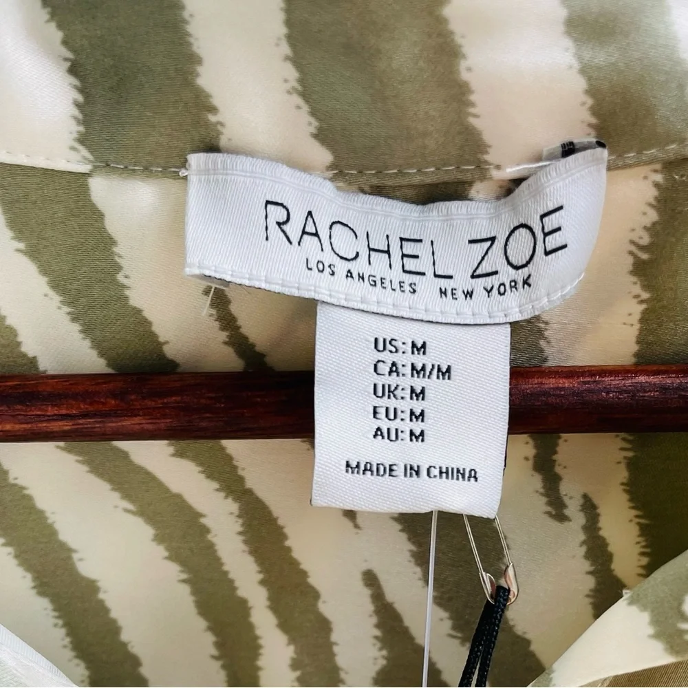 **SALE** NWT Rachel Zoe Tie Front Silky Women's Blouse Size M - Picture 5 of 7